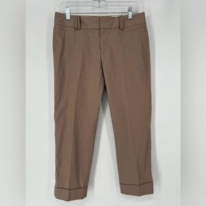 BANANA REPUBLIC THE MARTIN FIT‎ STRETCH TAN CROP PANTS WELL TAILORED, COMFY